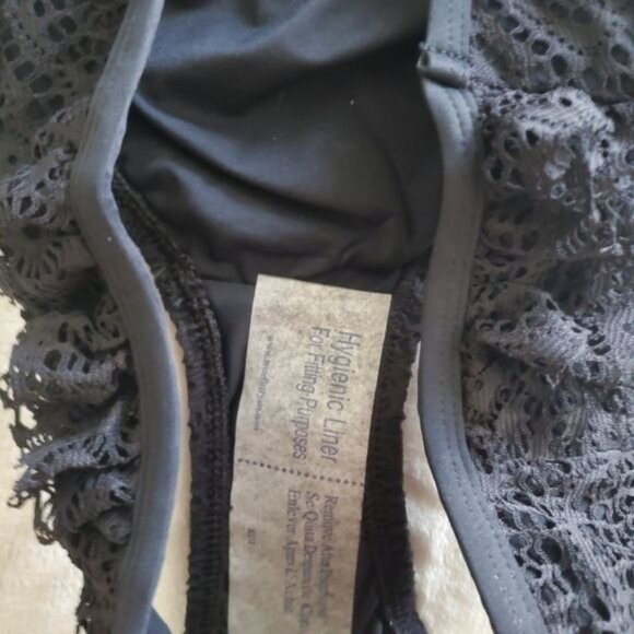 Juicy Couture womens swim bikini bottoms Ruffle Black Sz Large summer pool beach - Picture 3 of 5